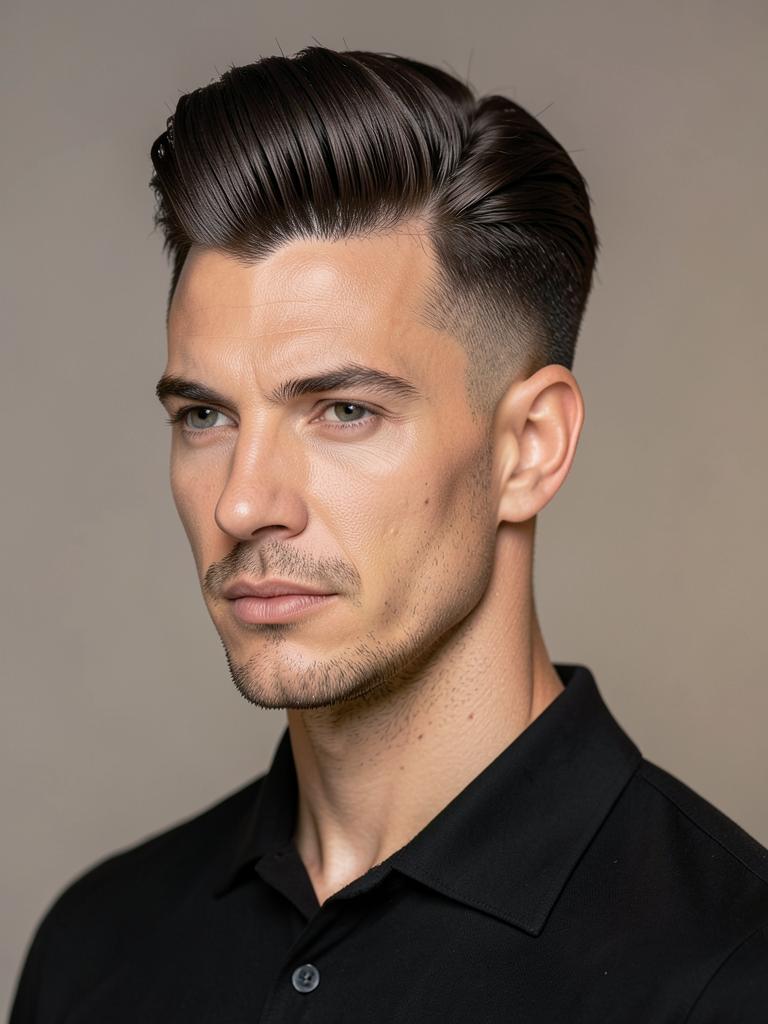 Pompadour hairstyle reference